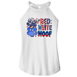 4th Of July Red White Woof Women's Perfect Tri Rocker Tank