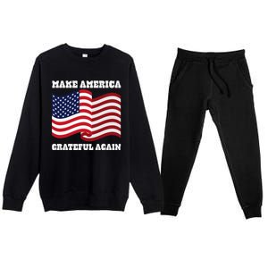 4th of July USA Make America Grateful Again! Premium Crewneck Sweatsuit Set