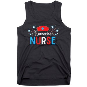 4th Of July All American Nurse Red White And Blue Scrub Top Tank Top