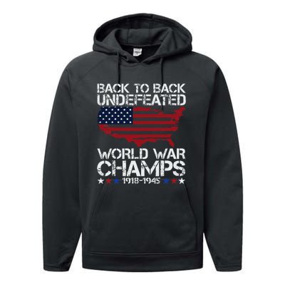 4th Of July Back To Back Undefeated World War Champs Performance Fleece Hoodie