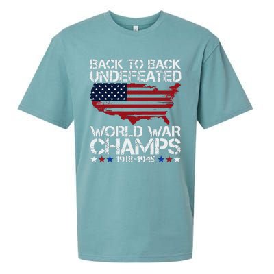 4th Of July Back To Back Undefeated World War Champs Sueded Cloud Jersey T-Shirt