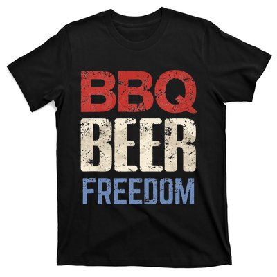 4th of July Patriotic USA American Flag BBQ Beer Freedom T-Shirt