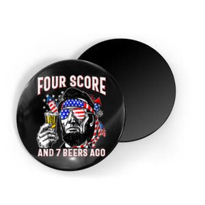 4th Of July Drinking Beer Patriot Four Score And 7 Beers Ago Magnet