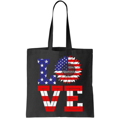 4th Of July Love Sunflower Patriotic Bag