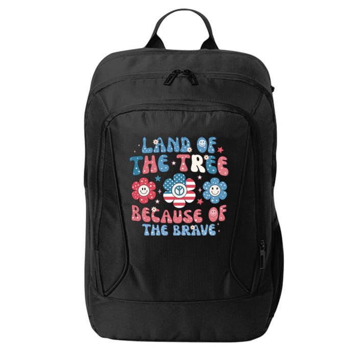 4th Of July Retro Land Of The Tree Because Of The Brave Gift City Backpack