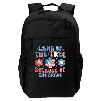 4th Of July Retro Land Of The Tree Because Of The Brave Gift Daily Commute Backpack