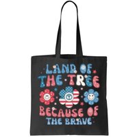 4th Of July Retro Land Of The Tree Because Of The Brave Gift Tote Bag