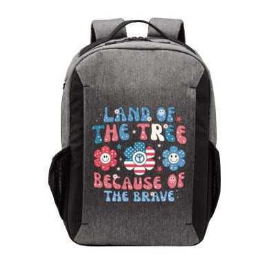 4th Of July Retro Land Of The Tree Because Of The Brave Gift Vector Backpack