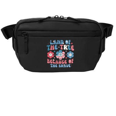 4th Of July Retro Land Of The Tree Because Of The Brave Gift Crossbody Pack