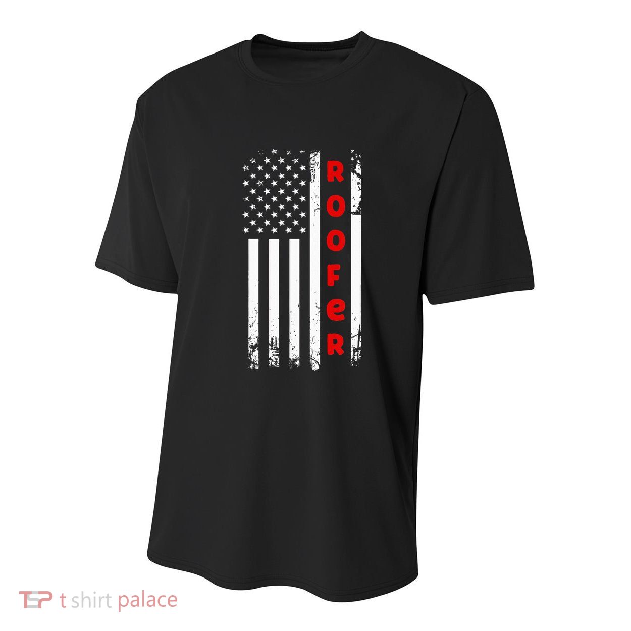 4Th Of July Vintage Amrican Flag Roofer Youth Performance Sprint T-Shirt