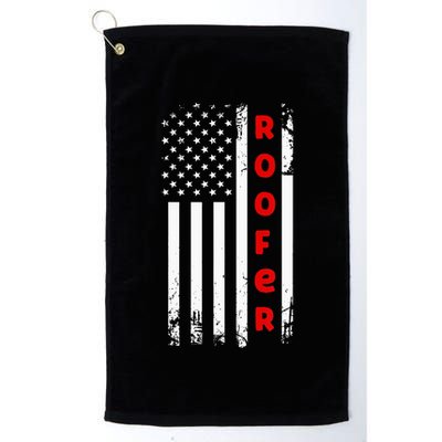 4Th Of July Vintage Amrican Flag Roofer Golf Towel
