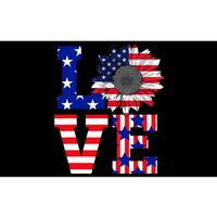 4th Of July Love Sunflower Patriotic American Flag Bumper Sticker