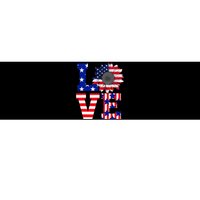 4th Of July Love Sunflower Patriotic American Flag Bumper Sticker