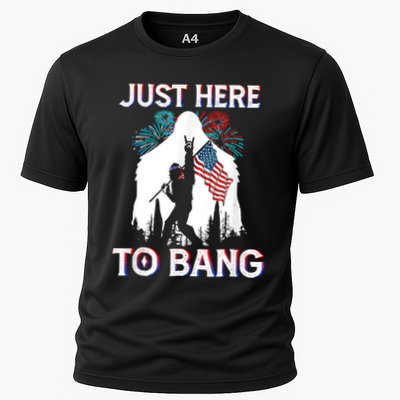 4th Of July Bigfoot Sasquatch Just Here To Bang Funny Performance Shirt