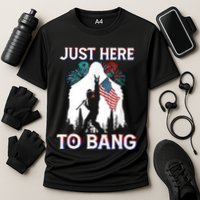 4th Of July Bigfoot Sasquatch Just Here To Bang Funny Performance Shirt