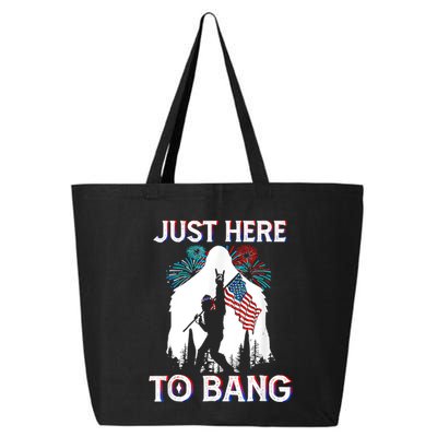4th Of July Bigfoot Sasquatch Just Here To Bang Funny 25L Jumbo Tote