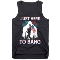 4th Of July Bigfoot Sasquatch Just Here To Bang Funny Tank Top