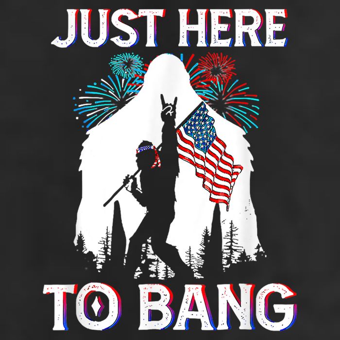 4th Of July Bigfoot Sasquatch Just Here To Bang Funny Golf Towel