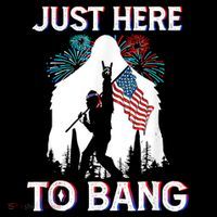 4th Of July Bigfoot Sasquatch Just Here To Bang Funny Short Acrylic Beanie