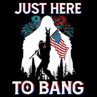 4th Of July Bigfoot Sasquatch Just Here To Bang Funny Wool Snapback Cap