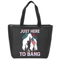 4th Of July Bigfoot Sasquatch Just Here To Bang Funny Zip Tote Bag