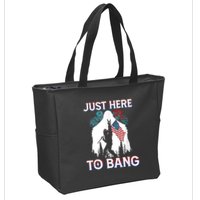 4th Of July Bigfoot Sasquatch Just Here To Bang Funny Zip Tote Bag