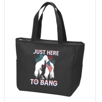 4th Of July Bigfoot Sasquatch Just Here To Bang Funny Zip Tote Bag