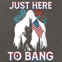 4th Of July Bigfoot Sasquatch Just Here To Bang Funny Cotton Canvas Backpack