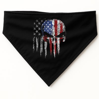 4th Of July For Women American Flag Skull Skeleton USA-Made Doggie Bandana