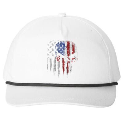 4th Of July For Women American Flag Skull Skeleton Snapback Five-Panel Rope Hat