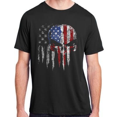 4th Of July For Women American Flag Skull Skeleton Adult ChromaSoft Performance T-Shirt