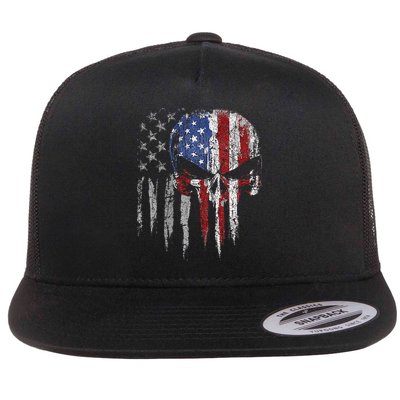 4th Of July For Women American Flag Skull Skeleton Flatbill Hat