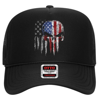 4th Of July For Women American Flag Skull Skeleton Trucker Hat