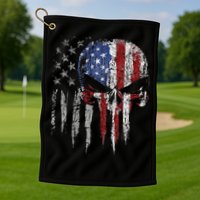 4th Of July For Women American Flag Skull Skeleton Golf Towel