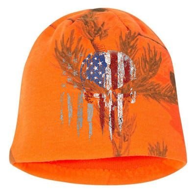 4th Of July For Women American Flag Skull Skeleton Kati - Camo Knit Beanie