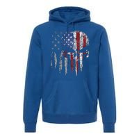 4th Of July For Women American Flag Skull Skeleton Premium Hoodie