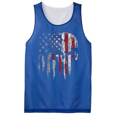 4th Of July For Women American Flag Skull Skeleton Mesh Reversible Basketball Jersey Tank