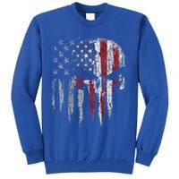 4th Of July For Women American Flag Skull Skeleton Tall Sweatshirt