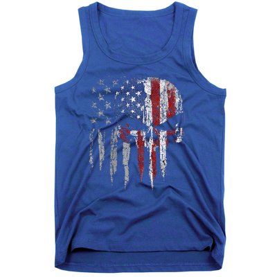 4th Of July For Women American Flag Skull Skeleton Tank Top