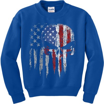 4th Of July For Women American Flag Skull Skeleton Kids Sweatshirt