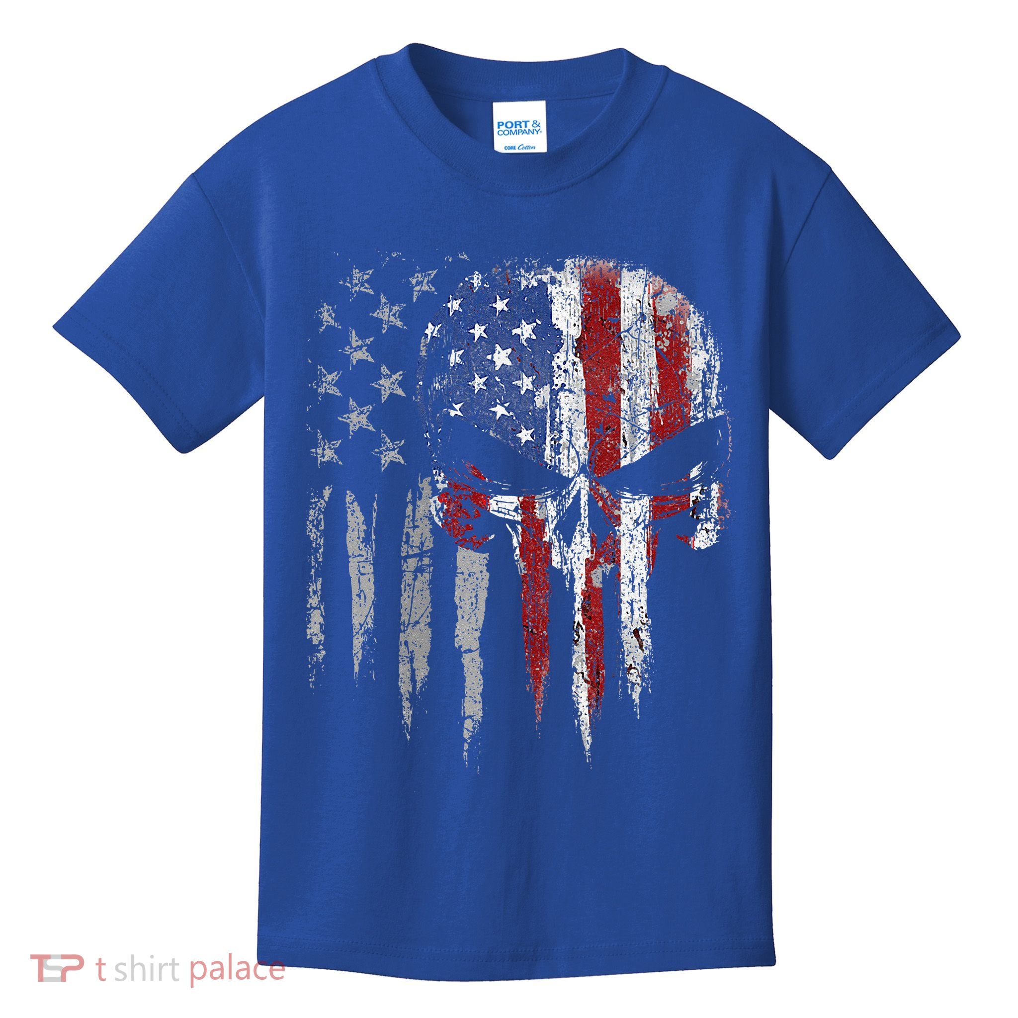 4th Of July For Women American Flag Skull Skeleton Kids T-Shirt