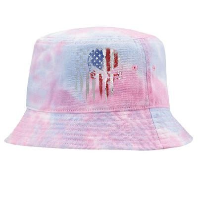 4th Of July For Women American Flag Skull Skeleton Tie-Dyed Bucket Hat