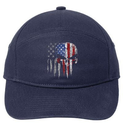 4th Of July For Women American Flag Skull Skeleton 7-Panel Snapback Hat