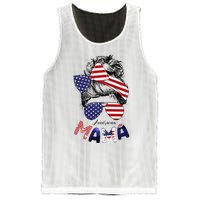 4th Of July American Mama Messy Bun Mom Life Patriotic Mom Mesh Reversible Basketball Jersey Tank