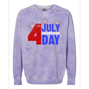 4th Of July Independence Day Fireworks Celebration Colorblast Crewneck Sweatshirt