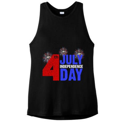 4th Of July Independence Day Fireworks Celebration Ladies PosiCharge Tri-Blend Wicking Tank