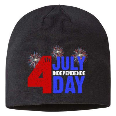 4th Of July Independence Day Fireworks Celebration Sustainable Beanie