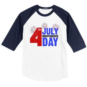 4th Of July Independence Day Fireworks Celebration Baseball Sleeve Shirt