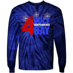 4th Of July Independence Day Fireworks Celebration Tie-Dye Long Sleeve Shirt