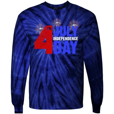 4th Of July Independence Day Fireworks Celebration Tie-Dye Long Sleeve Shirt